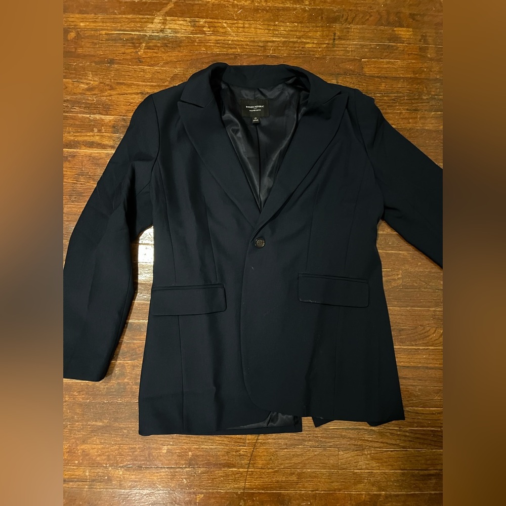Banana Republic Sculpted Suit Blazer Preppy Blue